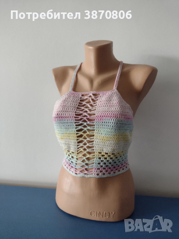 Дамско бюстие в меланж с пастелни цветове, снимка 2 - Корсети, бюстиета, топове - 44838498