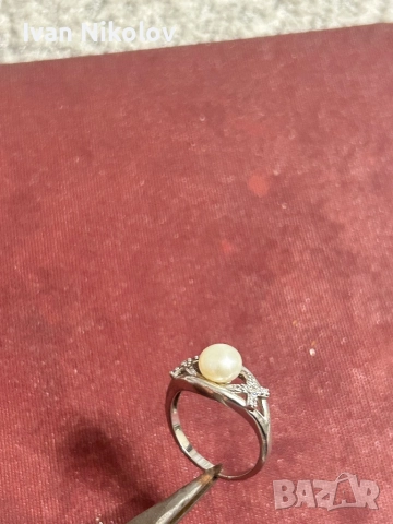Дамски сребърен марко пръстен с естествена перла Maty, снимка 5 - Пръстени - 52886720