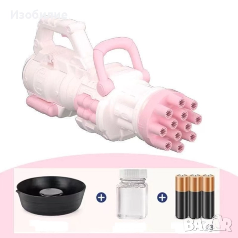 Модерен пистолет за сапунени балончета с батерии и удобна дръжка / Цвят: Син, Розов, снимка 2 - Други - 52335233