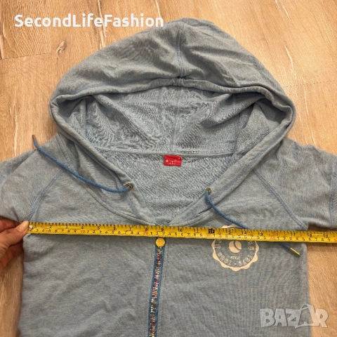 Дамски суичър с качулка къс ръкав Bjorn Borg с цветен цип, размер XS, син., снимка 5 - Суичъри - 53381758