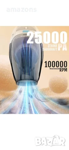 Topipop Безжична ръчна прахосмукачка 25000Pa, снимка 2 - Прахосмукачки - 55931900