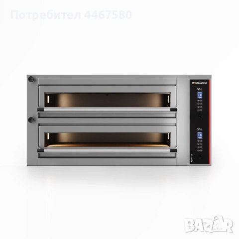 Професионална електрическа пица фурна, 2 камери, 9 x Ø30/34 см, 26.64 kW