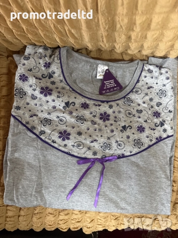 Български дамски пижами трико с дълъг ръкав и панталон, снимка 14 - Пижами - 51922435