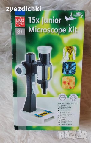 Микроскоп с инструменти, проби и други пособия