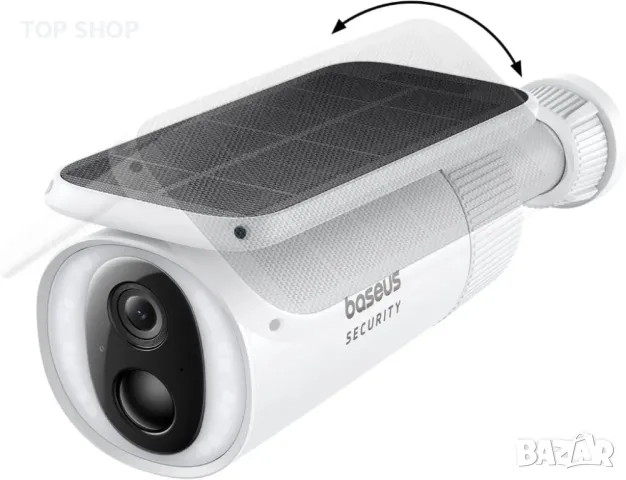 Външна безжична охранителна камера Baseus S1 със соларен панел,2К,145°