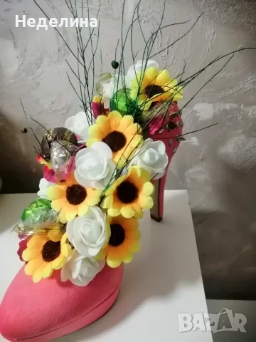 Обувки с цветя и бонбони , снимка 3 - Подаръци за жени - 56183410