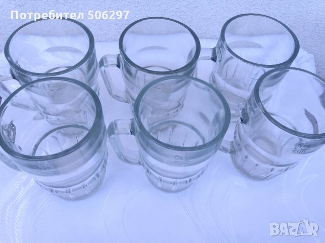 Стъклени халби, снимка 3 - Чаши - 36015492