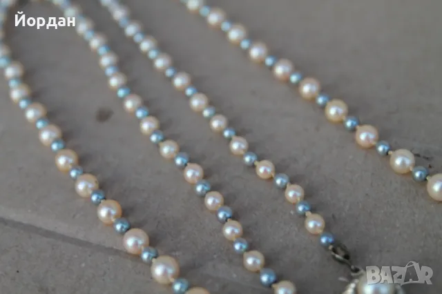 Дамско колие с естествени перли и със закопчалка от бяло  злато, снимка 7 - Колиета, медальони, синджири - 48728747