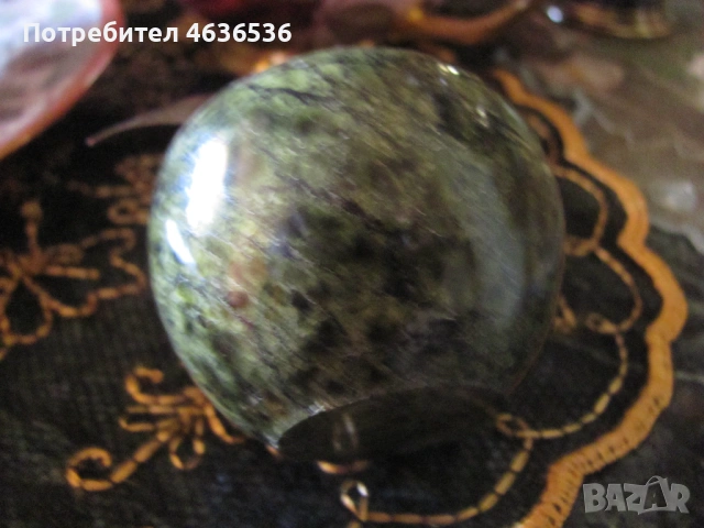 Арт декорация -мраморна ябълка и бронз , 6 см., снимка 3 - Декорация за дома - 53255322