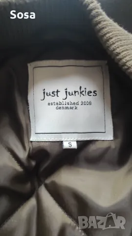 Яке / Bomber Jacket Just Junkies, цвят зелен, размер S, снимка 5 - Якета - 47832011