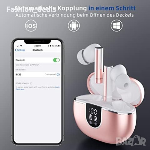 Нови Bluetooth 5.3 слушалки с HD микрофон HiFi стерео звук музика спорт, снимка 4 - Безжични слушалки - 41721881