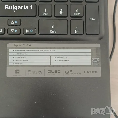 лаптоп ACER Aspire E1-510 , снимка 3 - Лаптопи за дома - 49596509