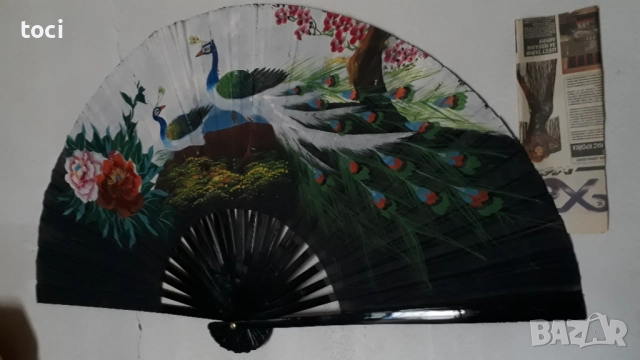 Старо автентично ръчно изработено голямо Ветрило украса за интериора в дома ръчна изработка, снимка 2 - Декорация за дома - 52453611