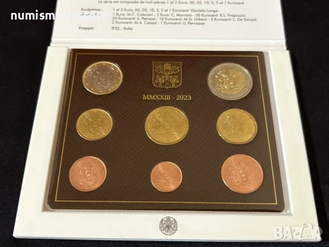 Ватикана 2023 г. - комплектен сет от 1 цент до 2 евро BU, снимка 4 - Нумизматика и бонистика - 50729787