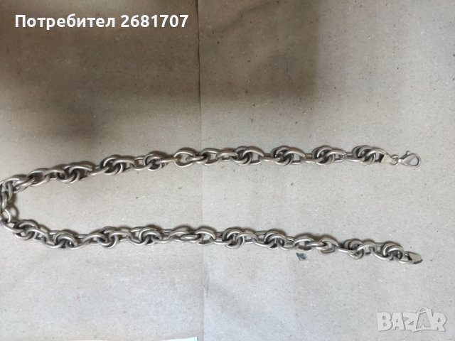 Сребърен синджир , снимка 3 - Колиета, медальони, синджири - 41588251