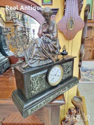 Страхотен антикварен френски каминен часовник , снимка 5 - Антикварни и старинни предмети - 39965670