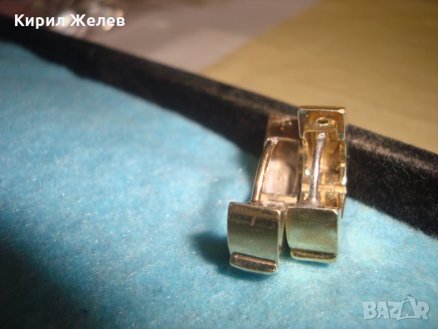 СКЪПОЦЕННИ ПОЗЛАТЕНИ СРЕБЪРНИ САПФИРЕНИ ОБЕЦИ СРЕБРО 925 с ПЕЧАТ STERLING с ФАСЕТИРАНИ САПФИРИ 25756, снимка 15 - Обеци - 35782525