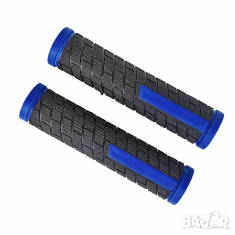 Черно сини велосипедни дръжки 132 mm с отвор 21 mm, снимка 2 - Аксесоари и консумативи - 55866681