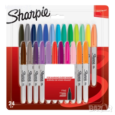 Комплект перманентни маркери Sharpie, F, 24 цвята