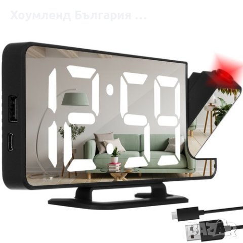 Дигитален LED огледален часовник с проекция, снимка 4 - Други - 41655799