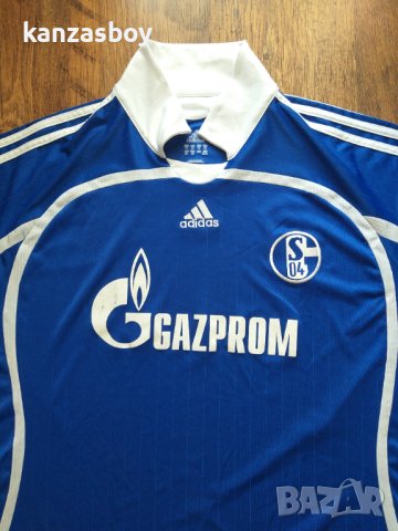 Adidas SCHALKE 2007 2008 HOME FOOTBALL SHIRT - мъжка футболна тениска, снимка 2 - Тениски - 40981568