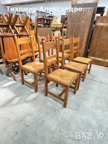 Комплект трапезни столове от дъбов масив, снимка 6 - Столове - 47756566