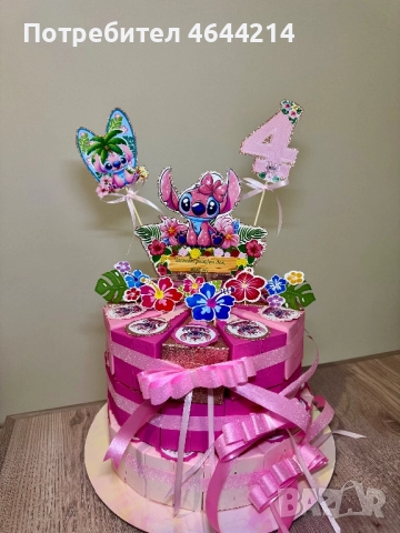 Картонена торта Стич