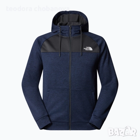 Нов мъжки суитчер The North Face Reaxion Fleece Full Zip Hoodie summit navy dark heather/ grey 