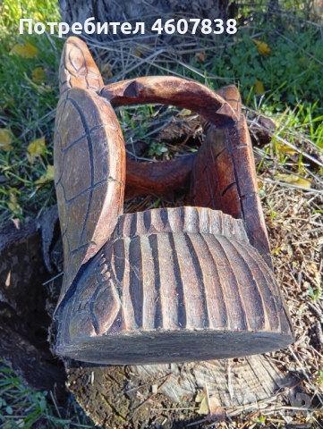 Дърворезба скулптура стойка за алкохол 25 см, снимка 4 - Декорация за дома - 52429224