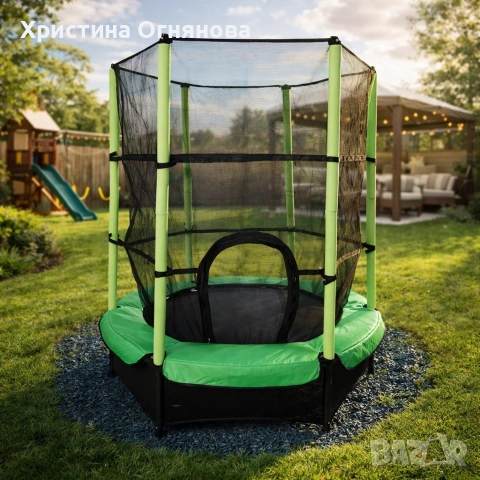 Мини батут с мрежа за безопасност – Компактен и забавен избор за деца, снимка 11 - Други стоки за дома - 53055752