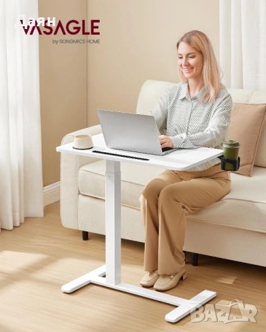 Бюро с регулируема височина подходящо за легло с колелца VASAGLE, снимка 2 - Бюра - 53108346