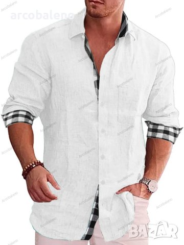 Мъжка карирана риза с дълъг ръкав. Големи размери, 10цвята, снимка 6 - Ризи - 41243720