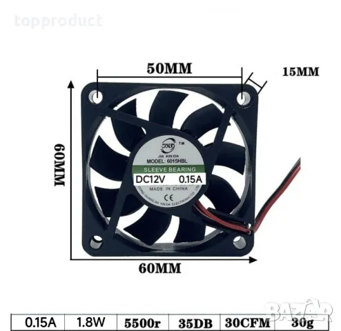 Вентилатори, вентилатор за компютри, инкубатори и др. DC, AC, снимка 3 - Вентилатори - 47005412