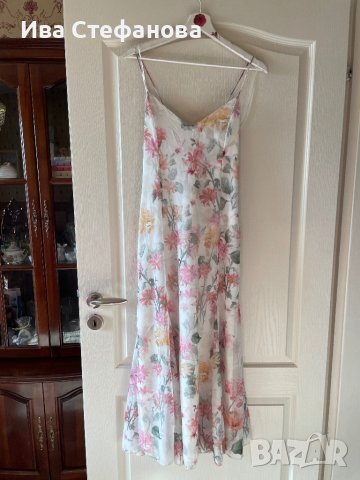 Нова ефирна дълга елегантна рокля флорален принт нежни цветя , снимка 4 - Рокли - 41612577