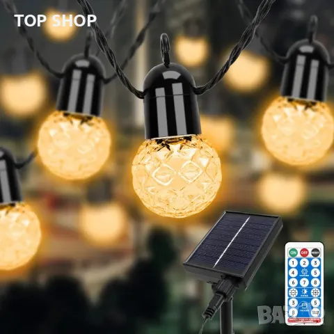 sylvwin G40 15 м външна соларна верига акумулаторна със соларен панел, снимка 7 - Външни лампи - 48543625