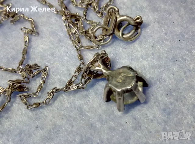 СРЕБЪРЕН МЕДАЛЬОН СРЕБРО 925 с ПРЕКРАСЕН НАТУРАЛЕН ЦИРКОН и СРЕБЪРНА ВЕРИЖКА 925 МЕЧА СТЪПКА 38673, снимка 10 - Колиета, медальони, синджири - 50416902