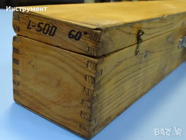 Машинна проверовъчна триъгълна чугунена линия ЗИИУ-Благоевград L-500mm/60°, снимка 5 - Други инструменти - 55751717