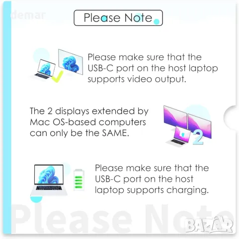 Докинг станция за лаптоп, WAVLINK 10G USB C хъб с двоен HDMI, 100W PD вход, 10Gbps USB-A/C 3.2, снимка 5 - Друга електроника - 49334641