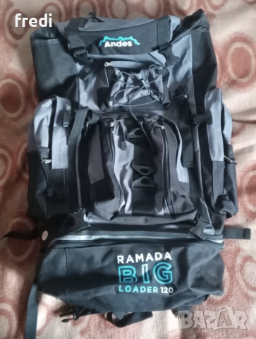 Голяма Сиво-черна туристическа раница (Ramada big loader 120), снимка 4 - Раници - 52366889