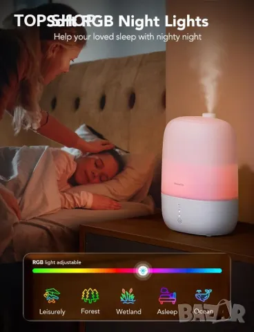 GoveeLife Smart 3-в-1 овлажнител , дифузер и нощна лампа Humidifier Lite, снимка 9 - Овлажнители и пречистватели за въздух - 49049665