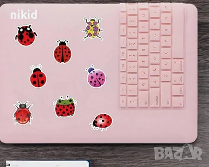 100 бр Калинка калинки джудже самозалепващи лепенки стикери за ръчна изработка за подарък, снимка 3 - Други - 47521477