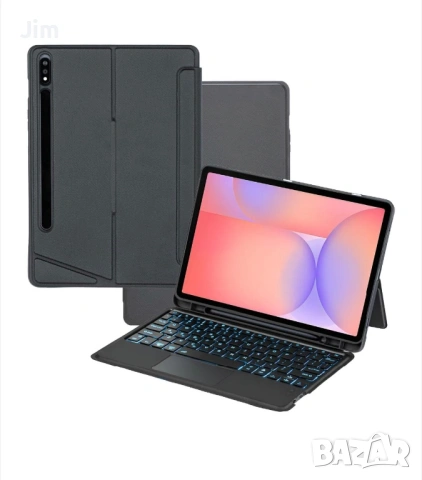 Калъф с Bluetooth клавиатура и RGB за Samsung Galaxy Tab S9+/S9 FE+ (12.4"), снимка 5 - Калъфи, кейсове - 53873176