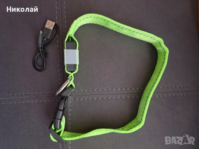 LED Светещ Нашийник за Куче – Презареждаем и Светлоотразителен (Розов / Зелен), снимка 5 - За кучета - 55961488