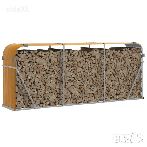 vidaXL Поставка за дърва, дървесен вид, 234x45x100 см, стомана, снимка 3 - Дърва за огрев - 56147374
