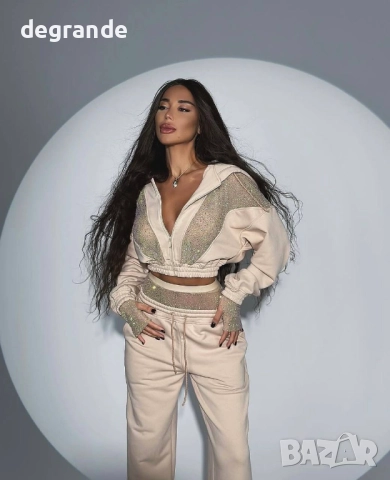 Дамски комплект с камъни наличен в два цвята, снимка 3 - Спортни екипи - 51572489