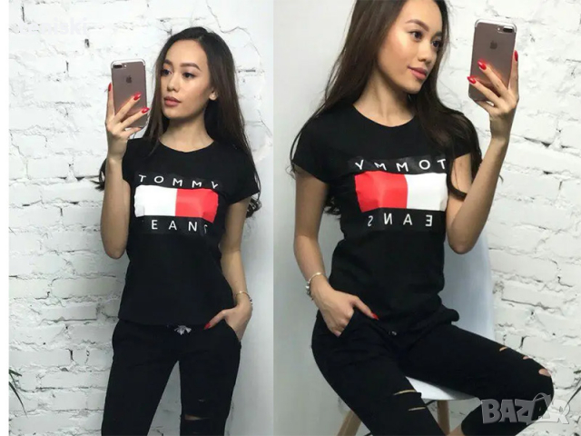 Дамски тениски Tommy Jeans принт Ралични цветове, снимка 5 - Тениски - 36235768