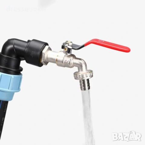 4603 Адаптер за бидон 1000л с повдигната чешма (25 см) и алуминиев кран