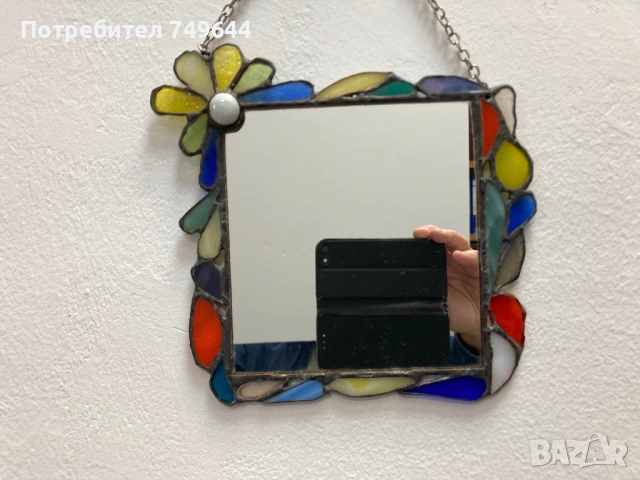 Огледало с витражна рамка., снимка 3 - Декорация за дома - 53391519