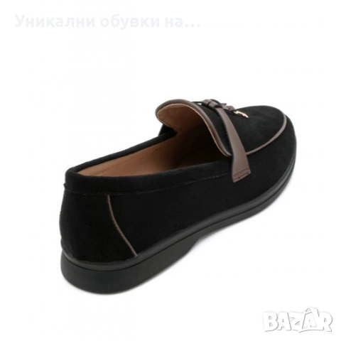 Черни равни мокасини- Amelia Black 11713, снимка 4 - Дамски ежедневни обувки - 53534335