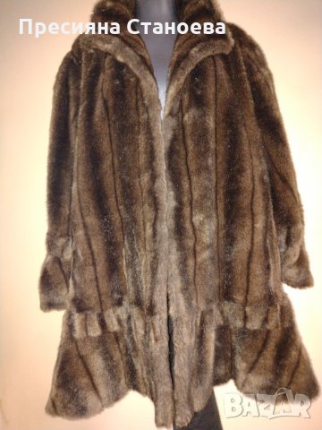 Tissavel Франция Sears изкуствена кожа кафяво палто, снимка 1 - Палта, манта - 34401453